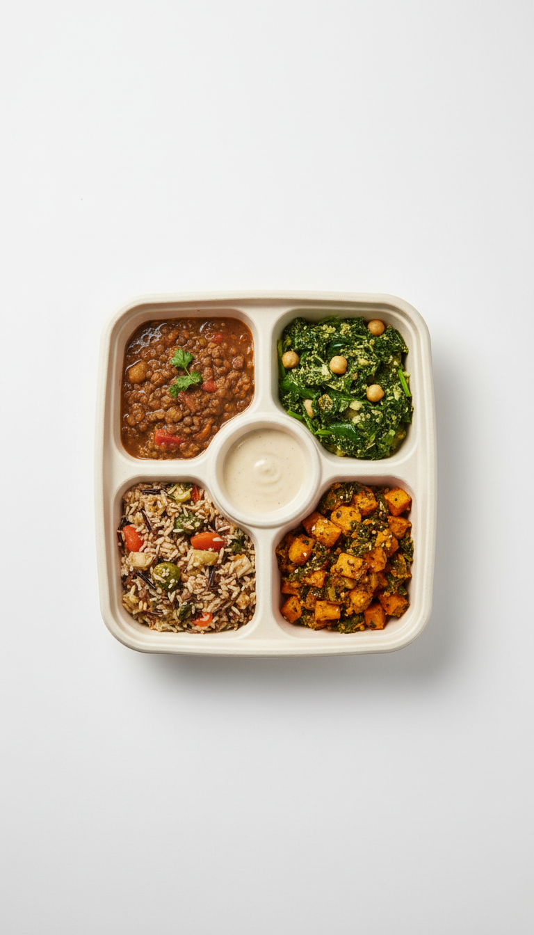 Large Compartmentalized Takeaway Tray