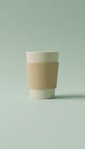 Coffee Cup With Natural-Fiber Sleeve